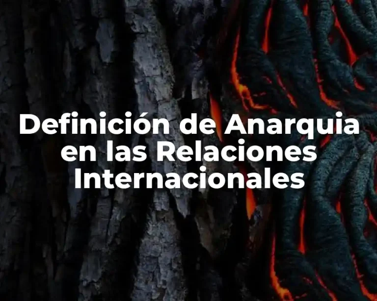 Definición de Anarquia en las Relaciones Internacionales