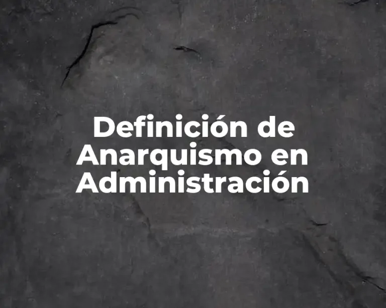 Definición de Anarquismo en Administración