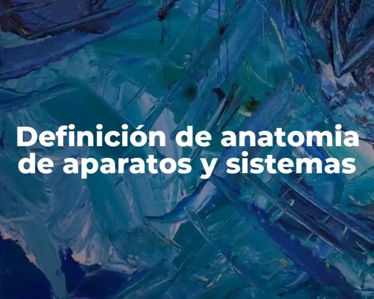 Definición de anatomia de aparatos y sistemas