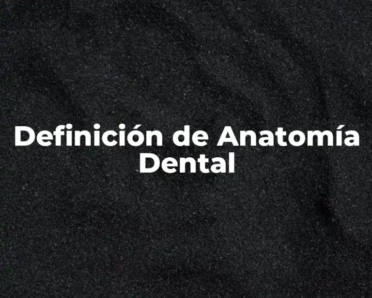 Definición de Anatomía Dental