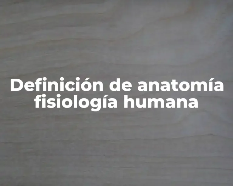 Definición de anatomía fisiología humana
