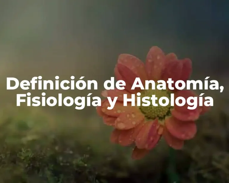 Definición de Anatomía, Fisiología y Histología
