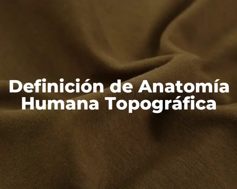 Definición de Anatomía Humana Topográfica