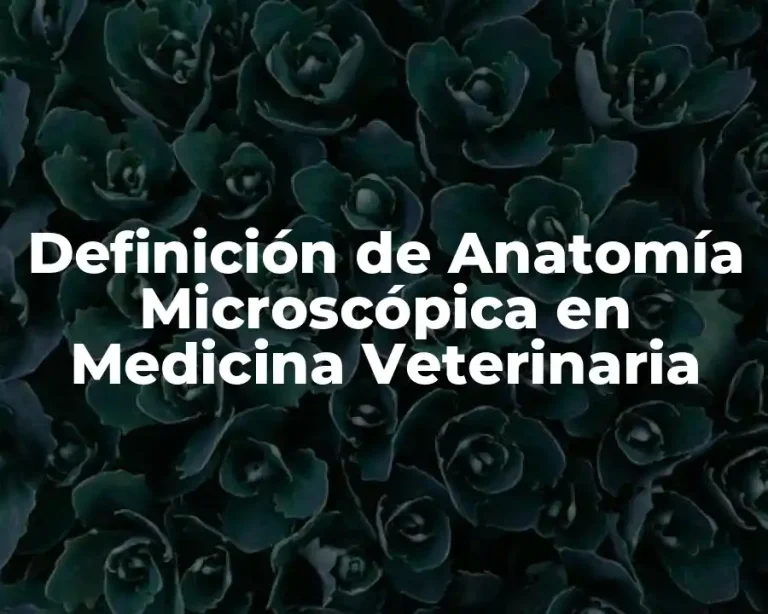 Definición de Anatomía Microscópica en Medicina Veterinaria