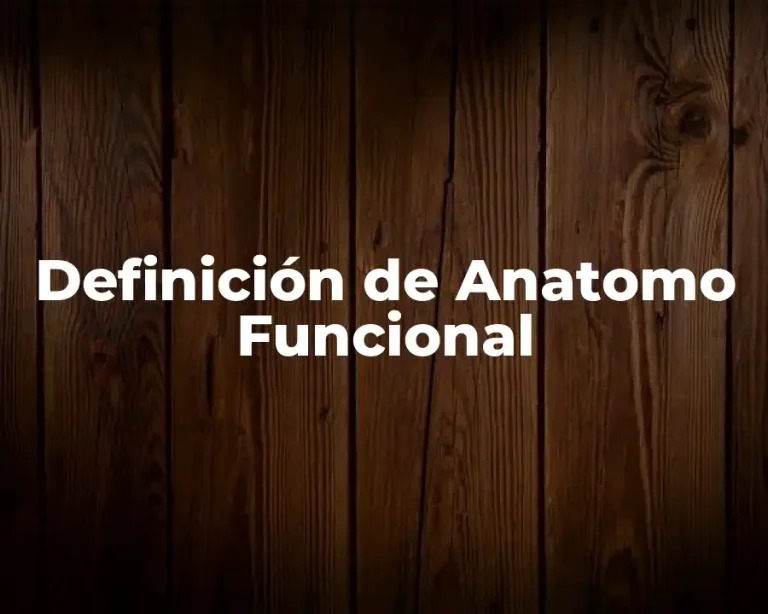 Definición de Anatomo Funcional