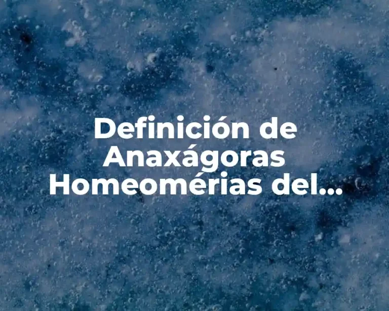 Definición de Anaxágoras Homeomérias del Infinito del Ser