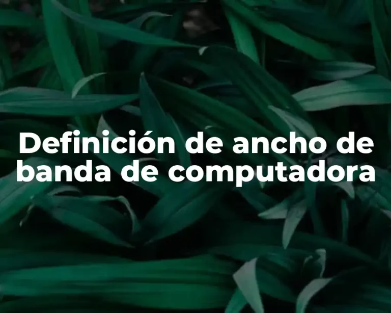 Definición de ancho de banda de computadora