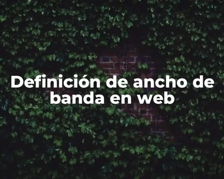 Definición de ancho de banda en web