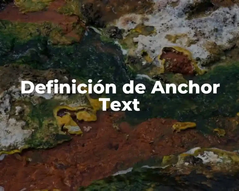 Definición de Anchor Text