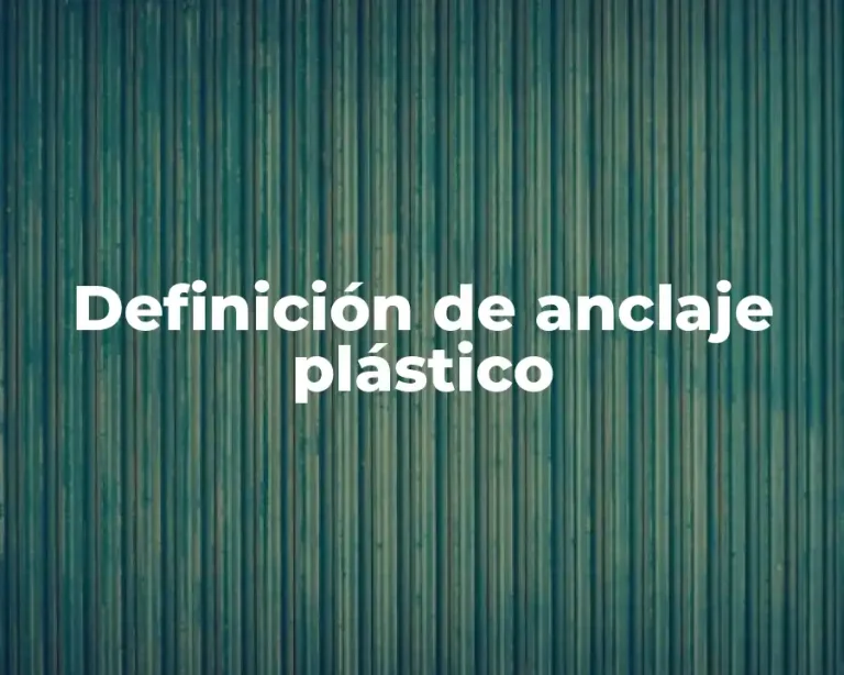 Definición de anclaje plástico