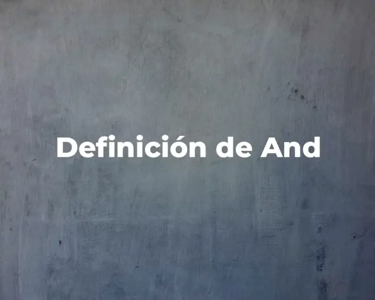 Definición de And