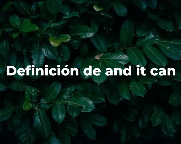 Definición de and it can