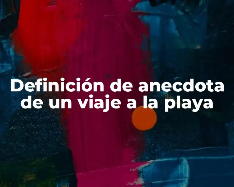 Definición de anecdota de un viaje a la playa