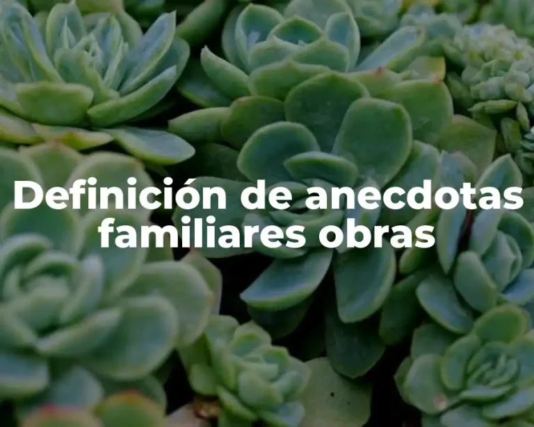 Definición de anecdotas familiares obras
