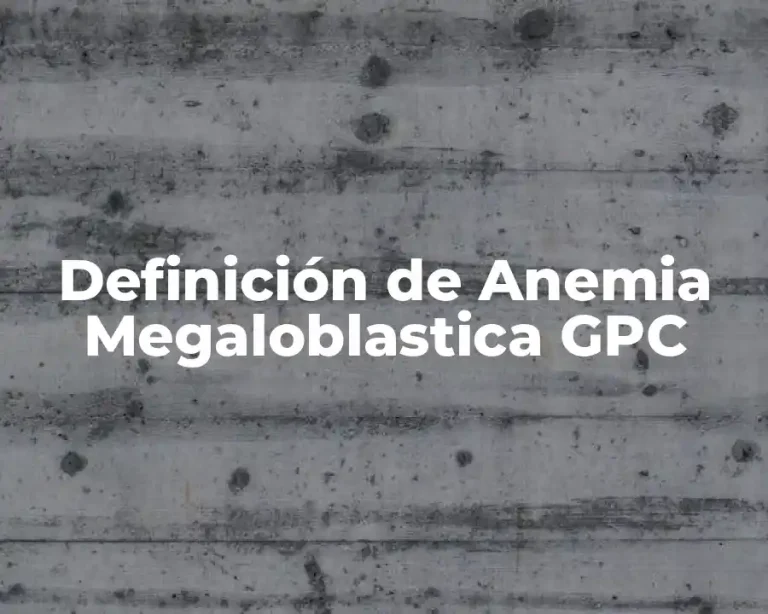 Definición de Anemia Megaloblastica GPC