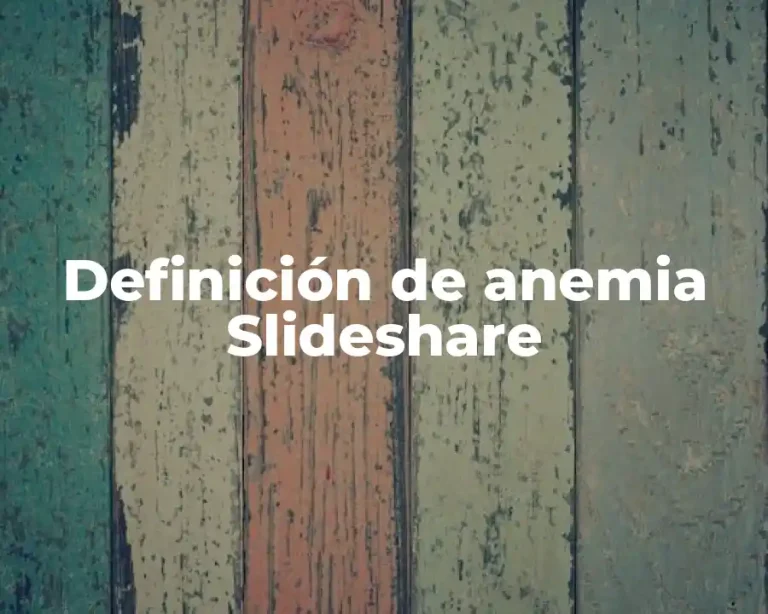 Definición de anemia Slideshare
