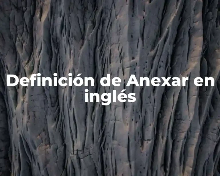 Definición de Anexar en inglés