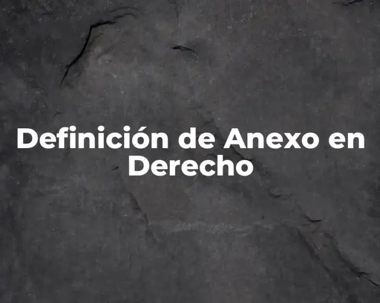 Definición de Anexo en Derecho