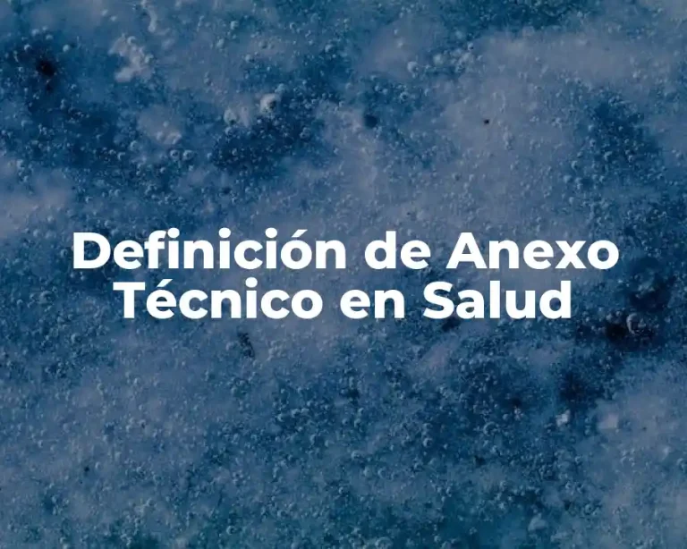 Definición de Anexo Técnico en Salud