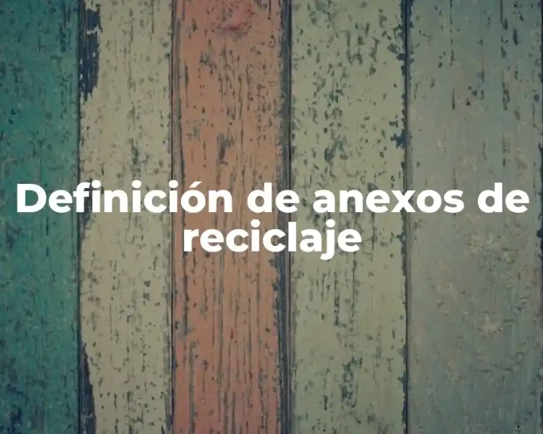 Definición de anexos de reciclaje