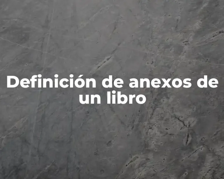 Definición de anexos de un libro