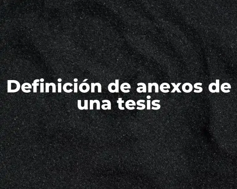 Definición de anexos de una tesis