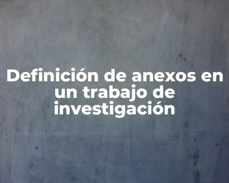 Definición de anexos en un trabajo de investigación