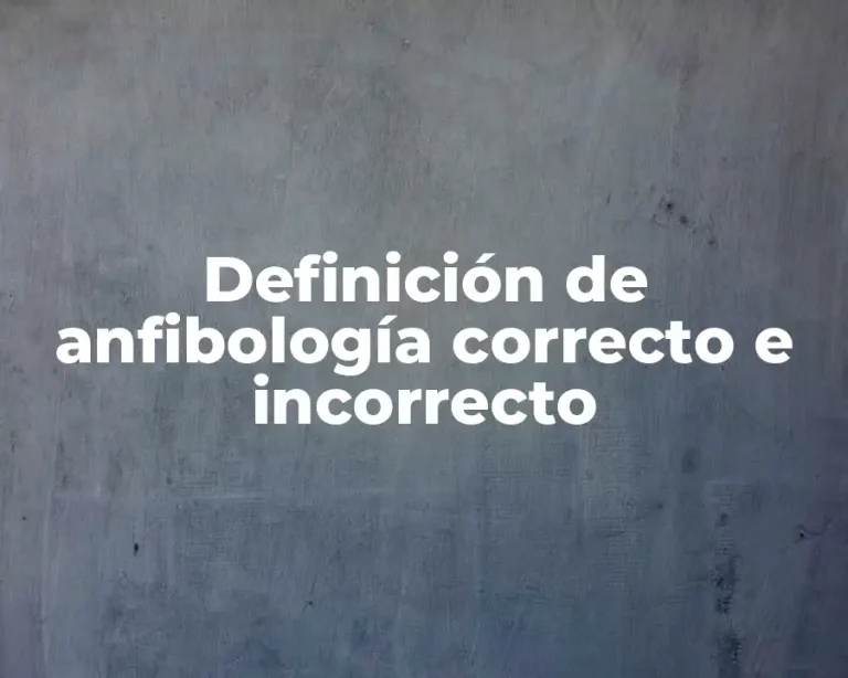 Definición de anfibología correcto e incorrecto