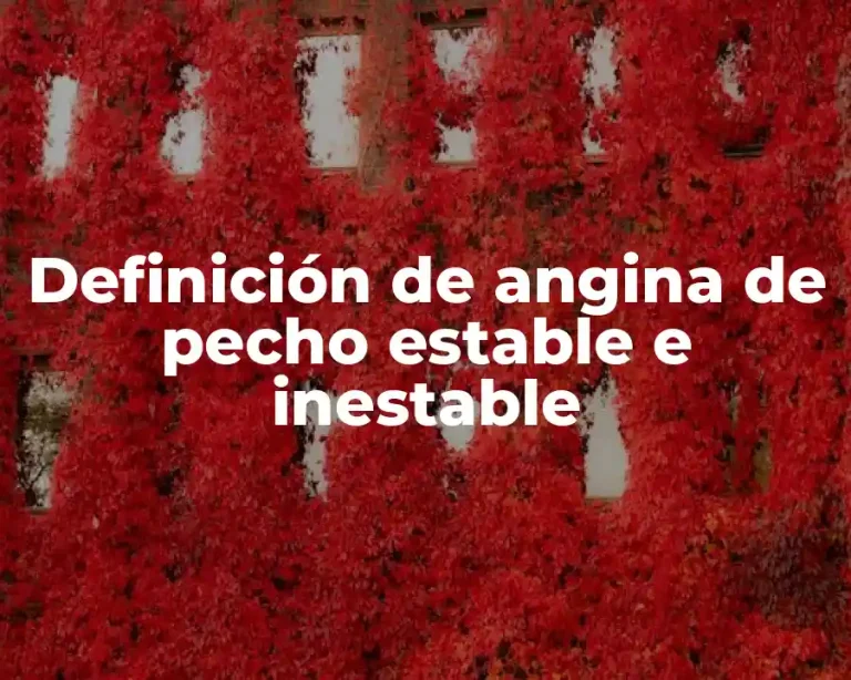 Definición de angina de pecho estable e inestable