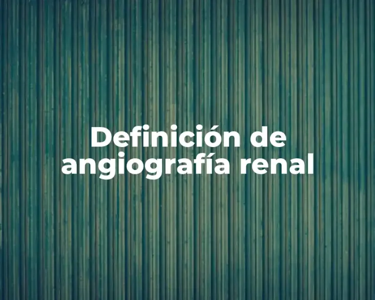 Definición de angiografía renal