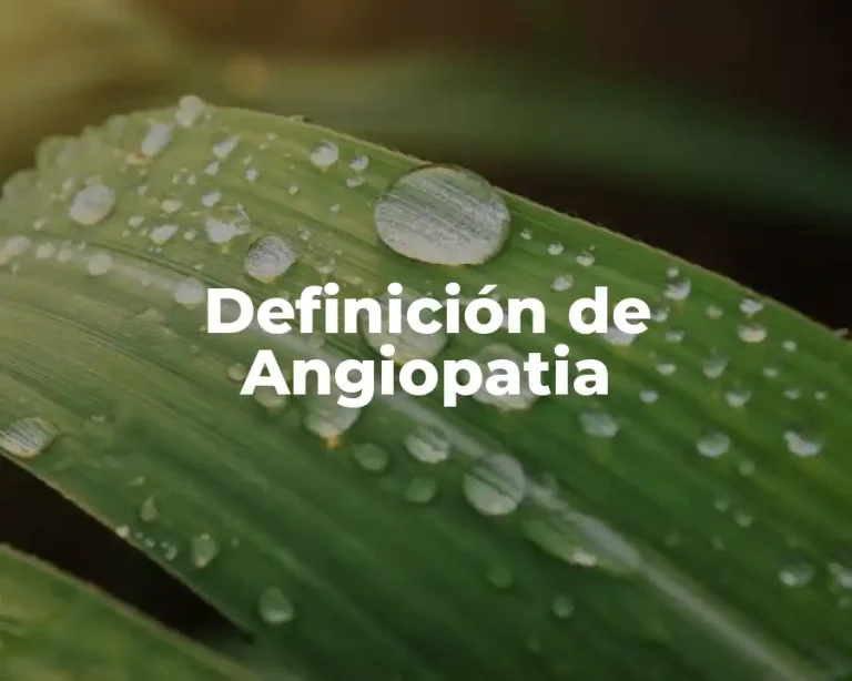Definición de Angiopatia
