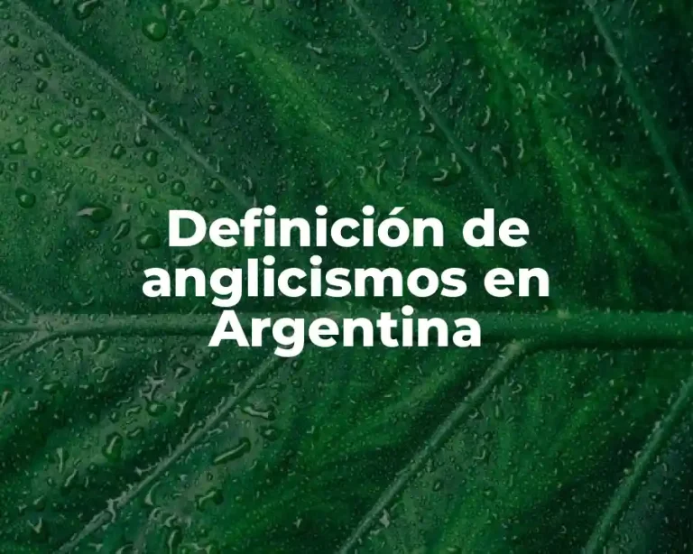 Definición de anglicismos en Argentina