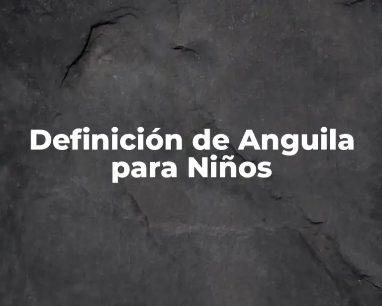 Definición de Anguila para Niños