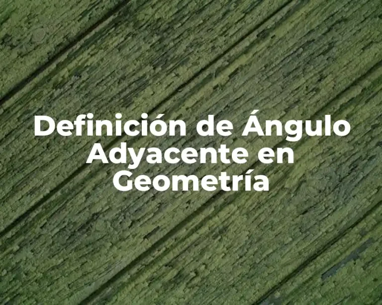 Definición de Ángulo Adyacente en Geometría