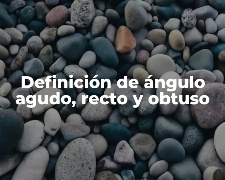 Definición de ángulo agudo, recto y obtuso