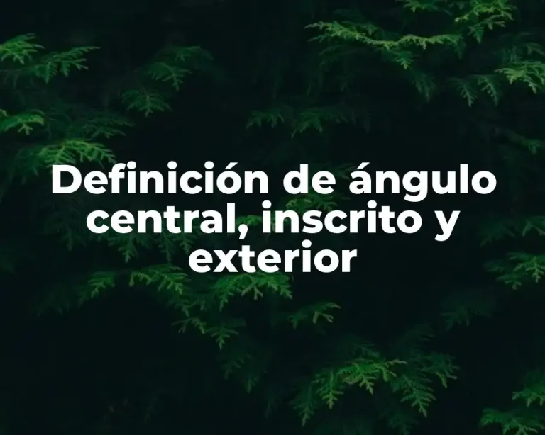 Definición de ángulo central, inscrito y exterior
