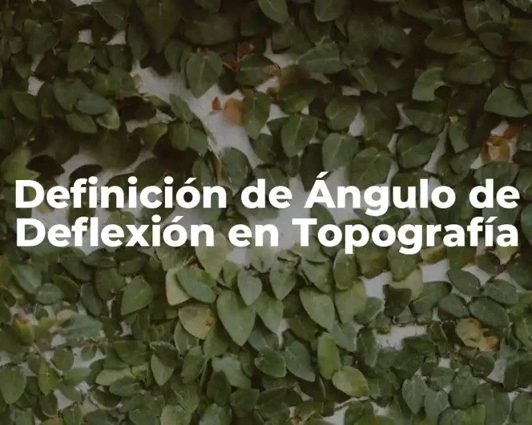 Definición de Ángulo de Deflexión en Topografía