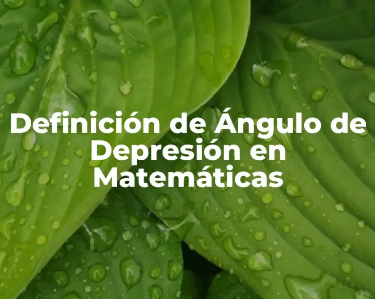 Definición de Ángulo de Depresión en Matemáticas