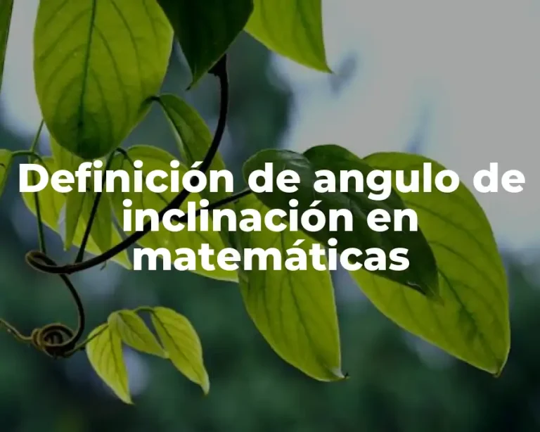 Definición de angulo de inclinación en matemáticas