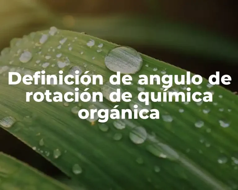 Definición de angulo de rotación de química orgánica