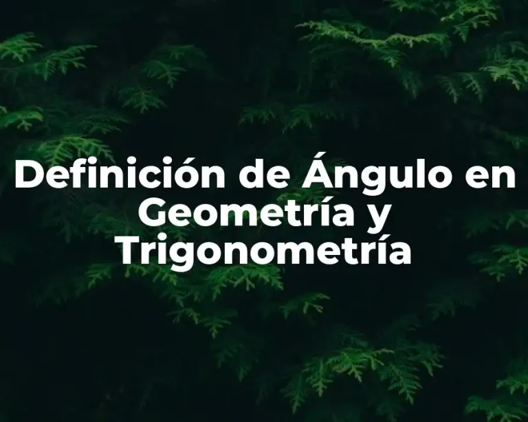 Definición de Ángulo en Geometría y Trigonometría