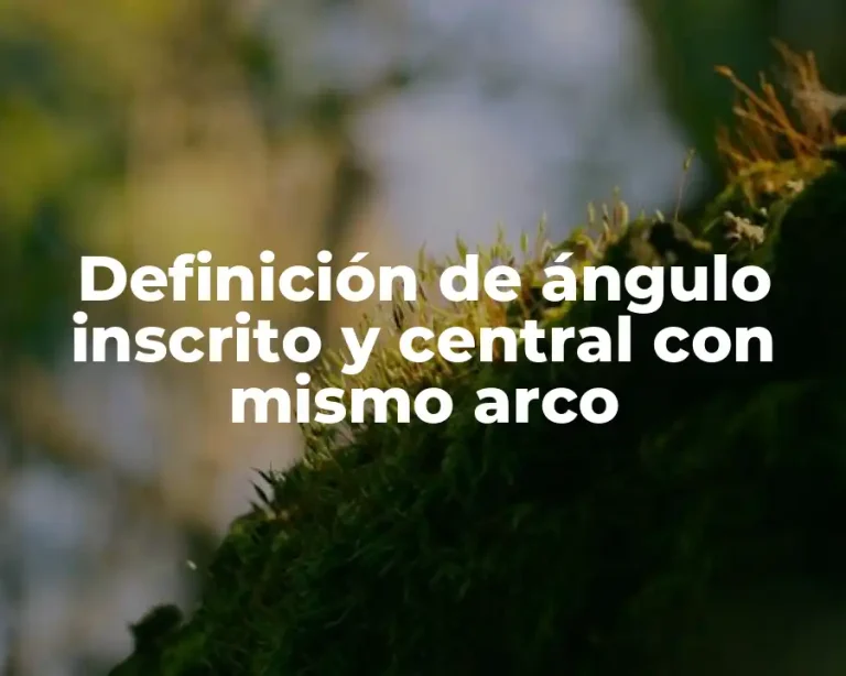 Definición de ángulo inscrito y central con mismo arco