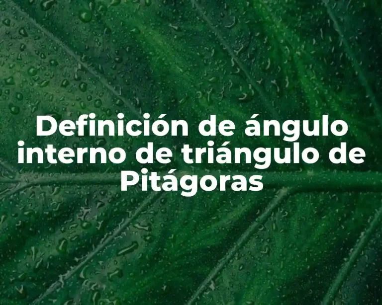 Definición de ángulo interno de triángulo de Pitágoras