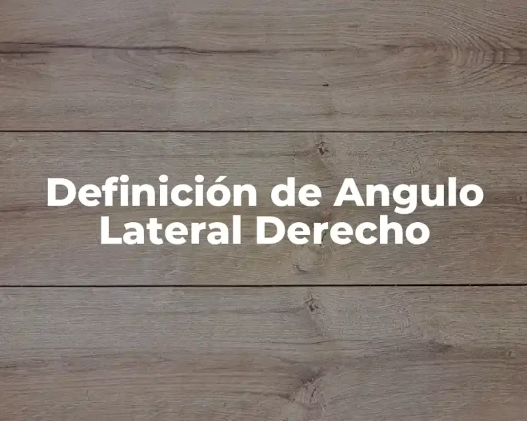 Definición de Angulo Lateral Derecho