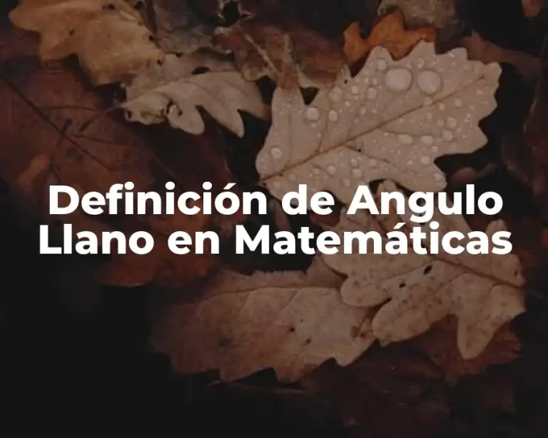 Definición de Angulo Llano en Matemáticas