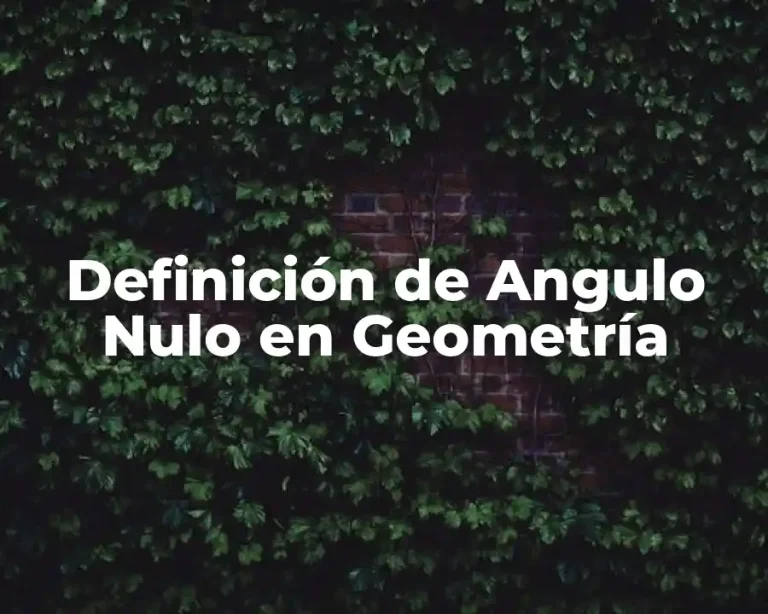 Definición de Angulo Nulo en Geometría