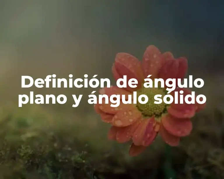 Definición de ángulo plano y ángulo sólido