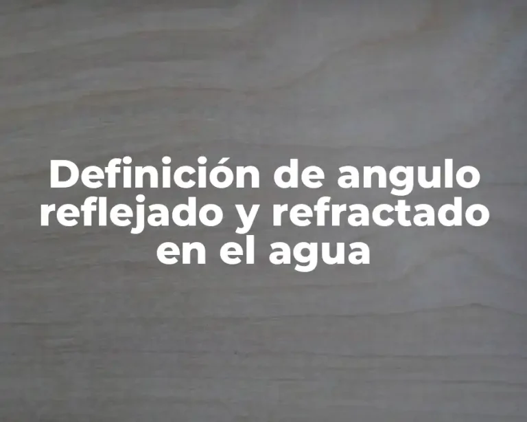 Definición de angulo reflejado y refractado en el agua