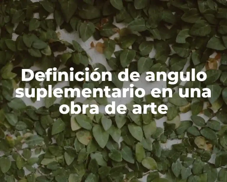 Definición de angulo suplementario en una obra de arte