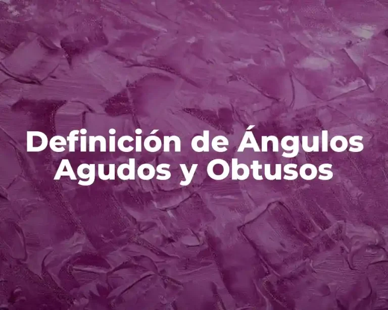 Definición de Ángulos Agudos y Obtusos
